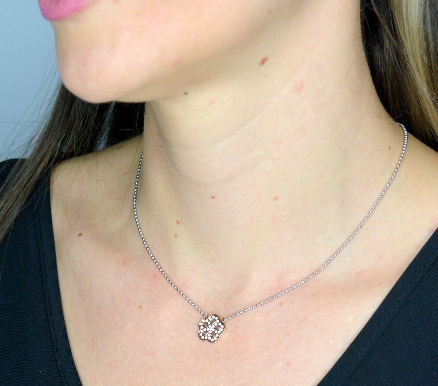 Naszyjnik stalowy Nomination Italy Soffio d'amore różowe złoto Kwiat 134004 059.png